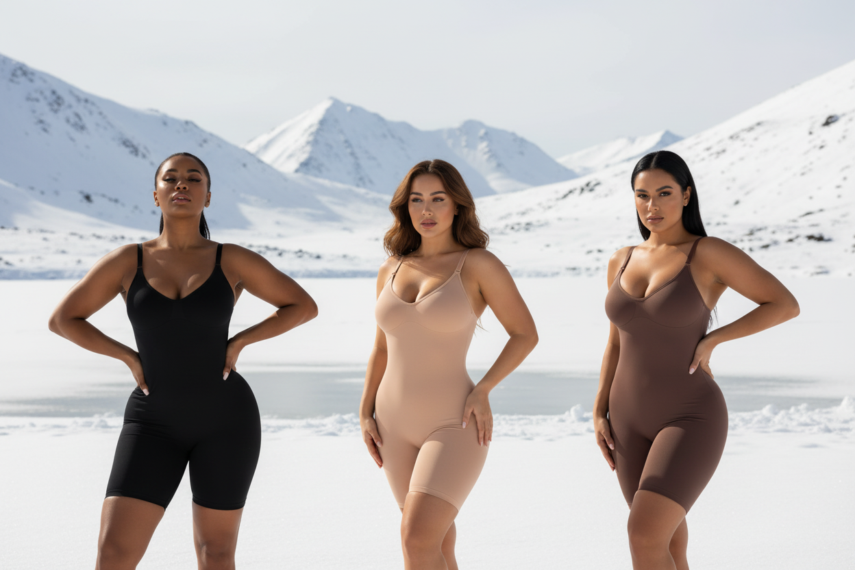 All Three Bodysuit Colors in Snow